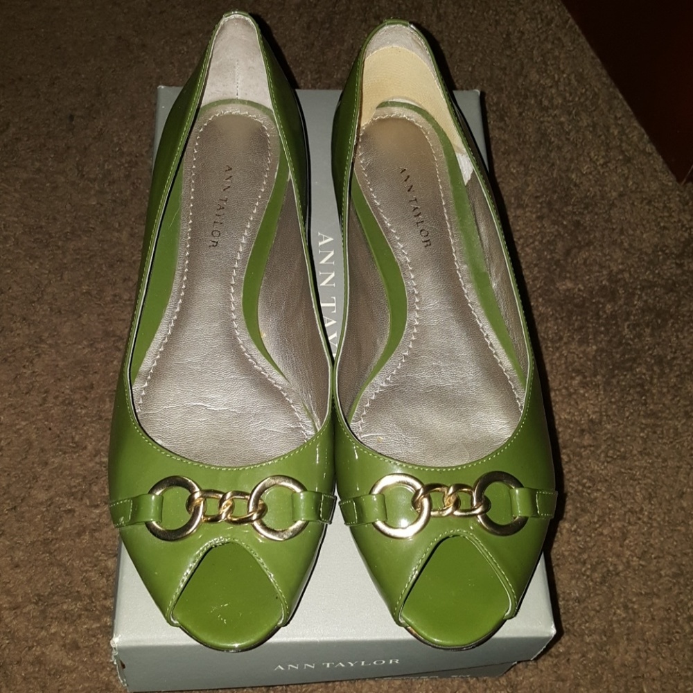 Green Patent Leather Flats